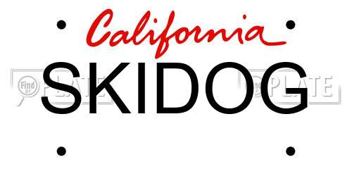 SKIDOG California License Plate