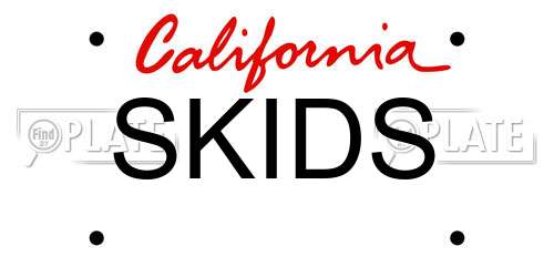 SKIDS California License Plate