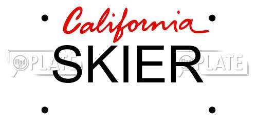 SKIER California License Plate