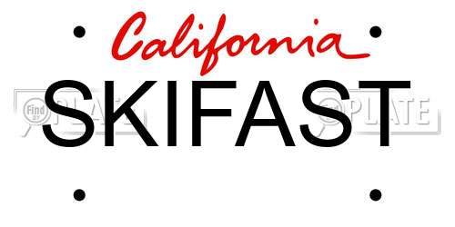 SKIFAST California License Plate