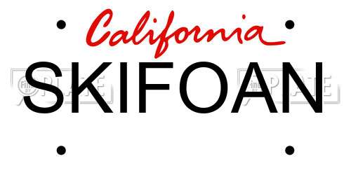 SKIFOAN California License Plate