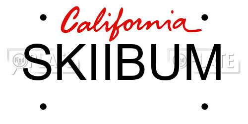 SKIIBUM California License Plate