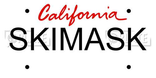 SKIMASK California License Plate