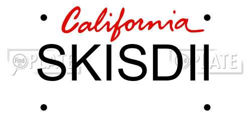 SKISDII California License Plate