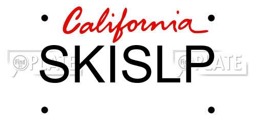 SKISLP California License Plate