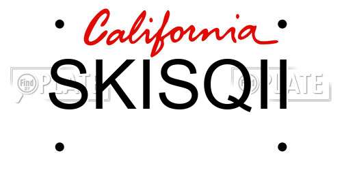 SKISQII California License Plate