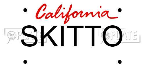 SKITTO California License Plate