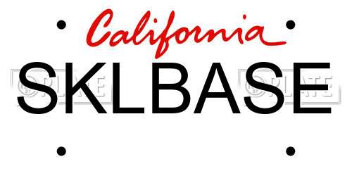 SKLBASE California License Plate
