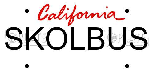 SKOLBUS California License Plate