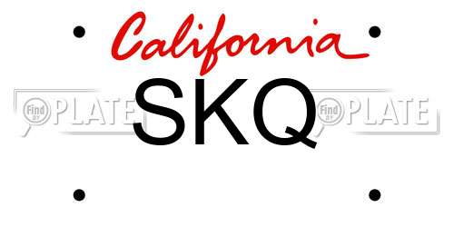 SKQ California License Plate