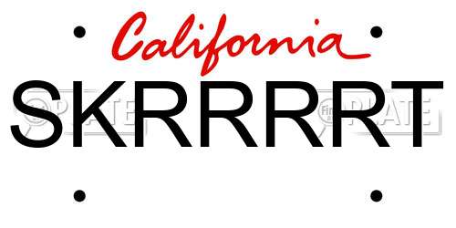 SKRRRRT California License Plate
