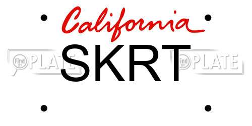 SKRT California License Plate