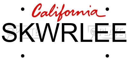 SKWRLEE California License Plate
