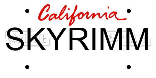 SKYRIMM California License Plate
