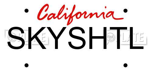SKYSHTL California License Plate
