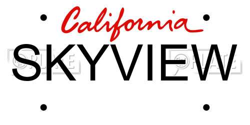SKYVIEW California License Plate