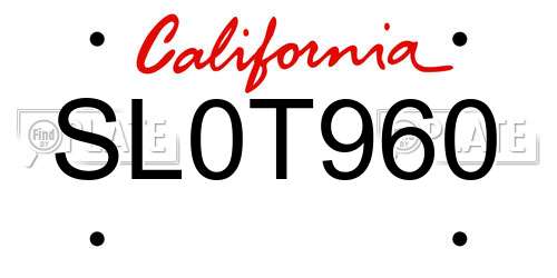 SL0T960 California License Plate