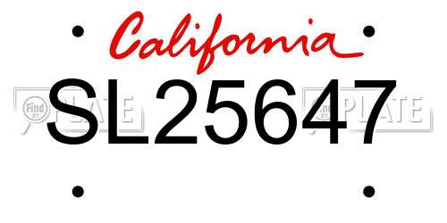 SL25647 California License Plate