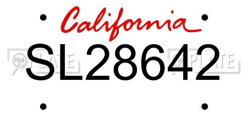 SL28642 California License Plate