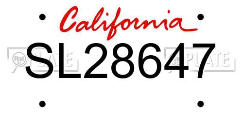 SL28647 California License Plate