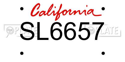 SL6657 California License Plate