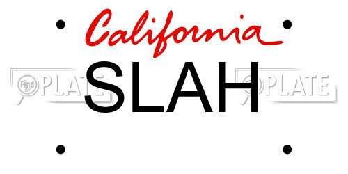 SLAH California License Plate