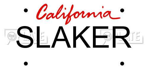 SLAKER California License Plate
