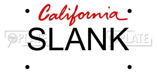 SLANK California License Plate