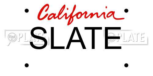 SLATE California License Plate