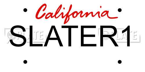 SLATER1 California License Plate