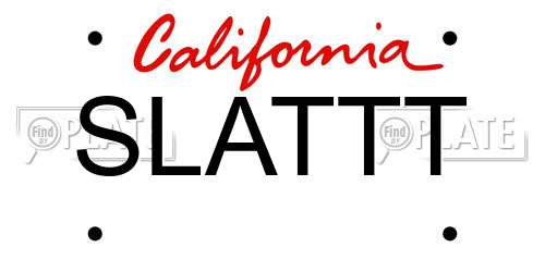 SLATTT California License Plate