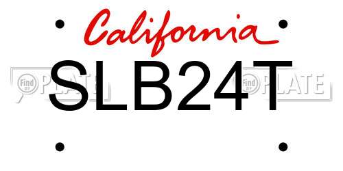 SLB24T California License Plate