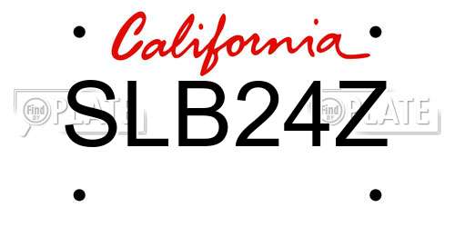 SLB24Z California License Plate