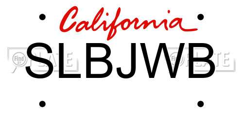 SLBJWB California License Plate