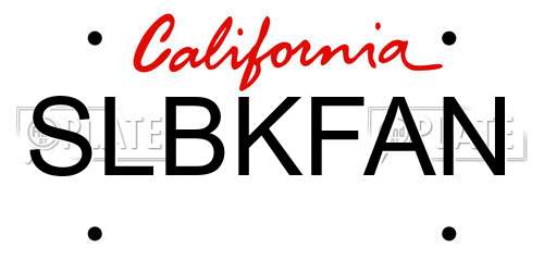 SLBKFAN California License Plate