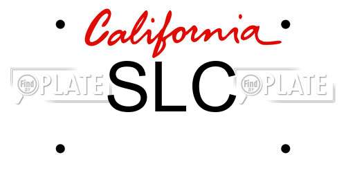 SLC California License Plate