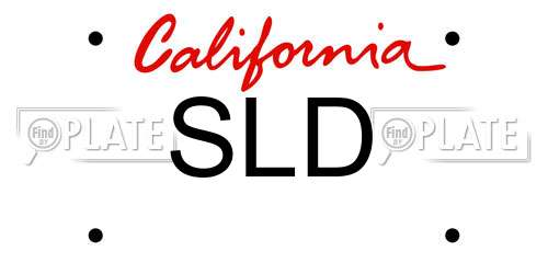 SLD California License Plate