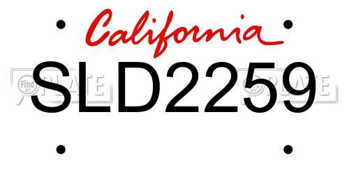 SLD2259 California License Plate