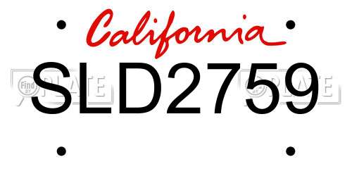 SLD2759 California License Plate