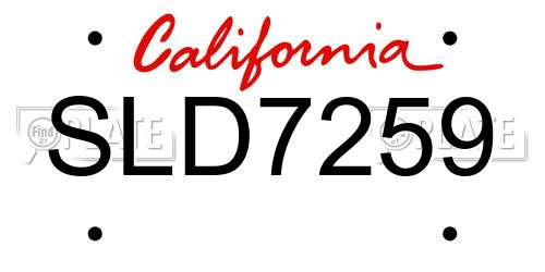 SLD7259 California License Plate