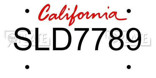 SLD7789 California License Plate