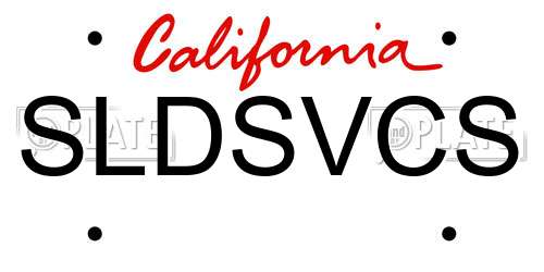 SLDSVCS California License Plate