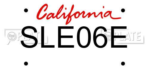 SLE06E California License Plate