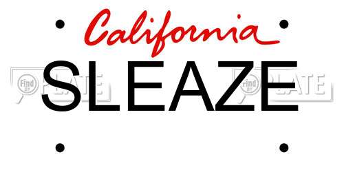 SLEAZE California License Plate