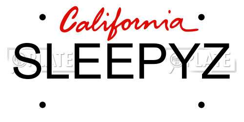 SLEEPYZ California License Plate