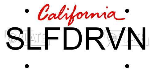 SLFDRVN California License Plate