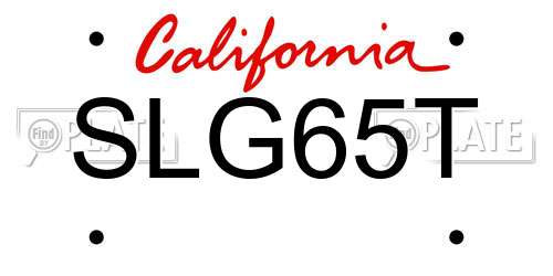 SLG65T California License Plate