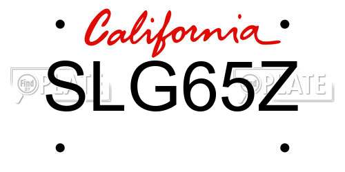SLG65Z California License Plate