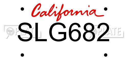 SLG682 California License Plate