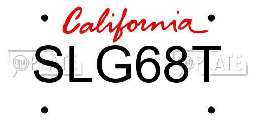 SLG68T California License Plate
